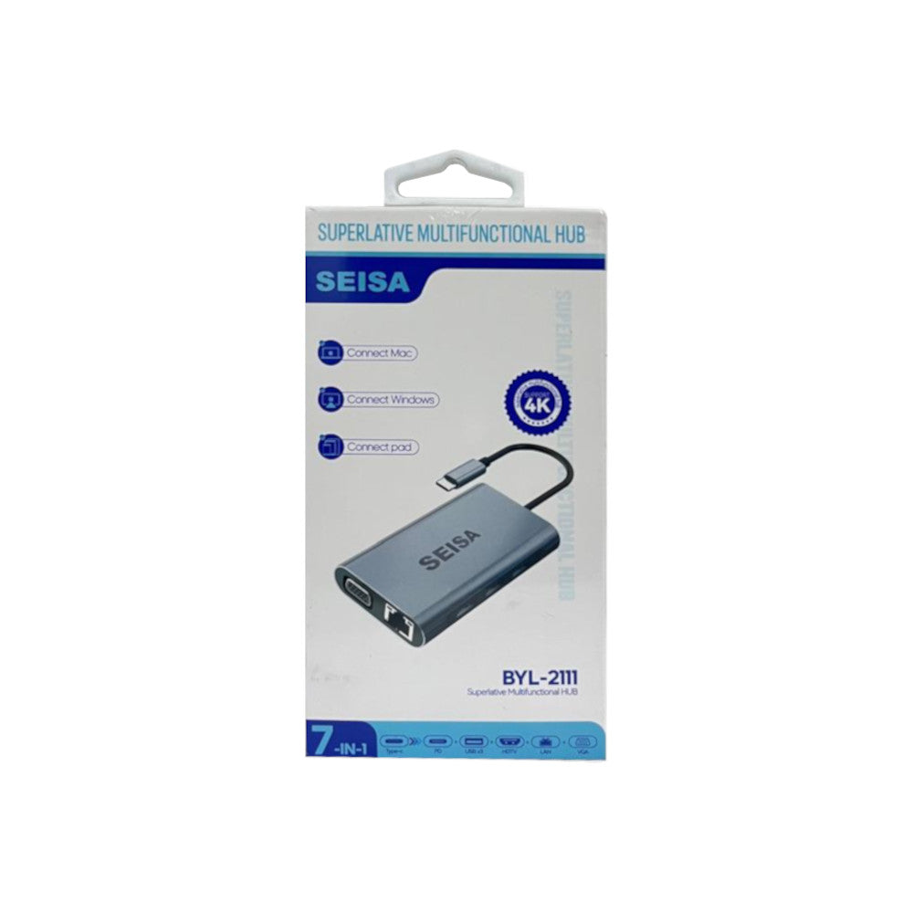 Adaptador Conector Seisa BYL-2111 Hub 7 en 1 Tipo C