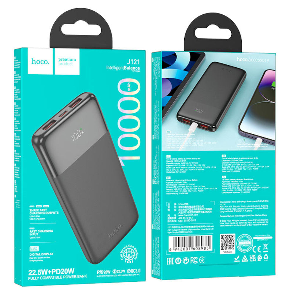 Power Bank 10000 mAh Hoco J121 Puertos USB y USB-C