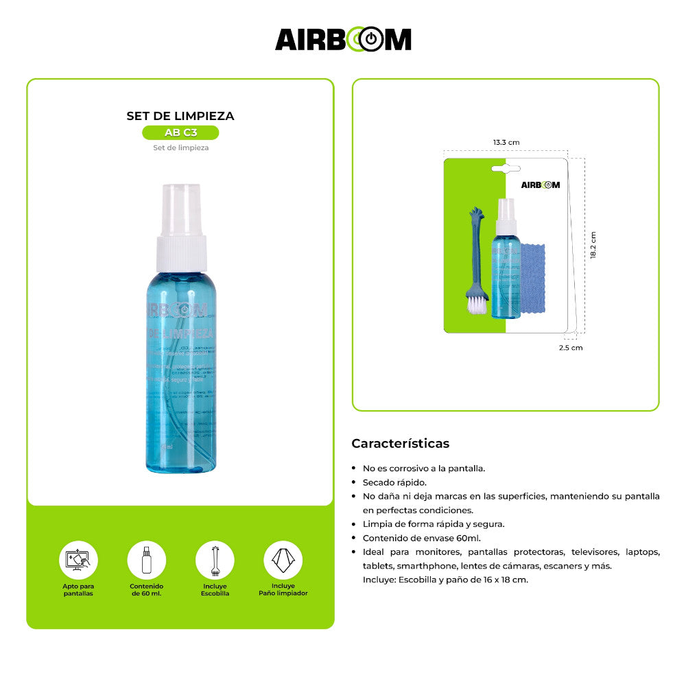 Kit de Limpieza Airboom AB-C3 de 60 ml