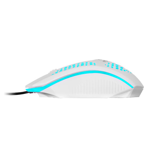 Mouse Gamer Alámbrico Enkore Levitron 107 Blanco Ilumincación LED