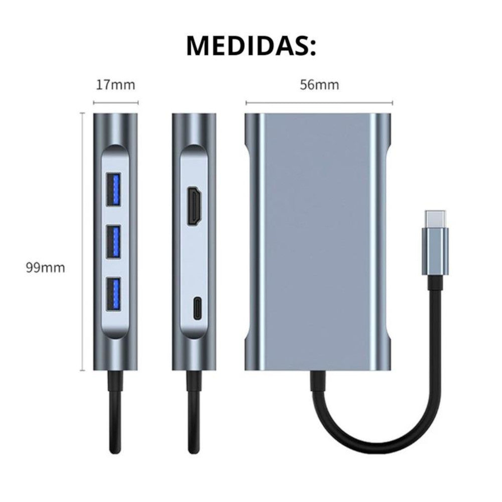 Adaptador Conector Seisa BYL-2111 Hub 7 en 1 Tipo C