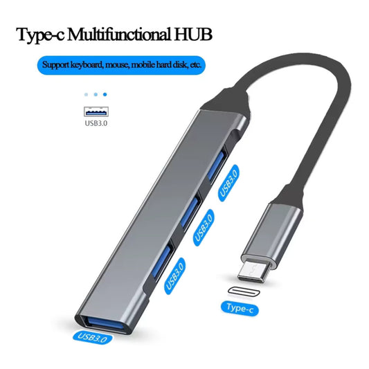 Adaptador Conector Hochi Tipo C a 4 USB