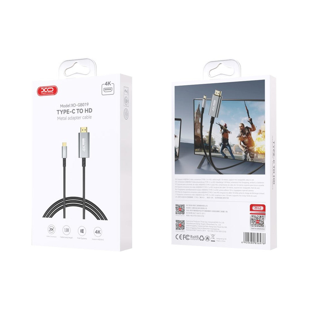 Adaptador Tipo C a HDMI XO-GB019 Soporta 4K 60Hz