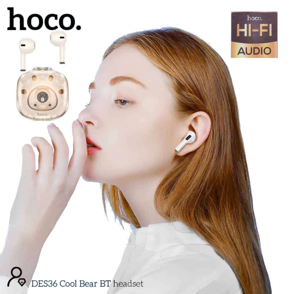Audífonos Bluetooth Hoco DES36 Cool Bear Khaki