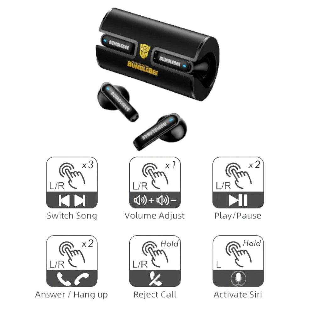 Audífonos Bluetooth Transformers TF-T02 Auriculares Inalámbricos Black