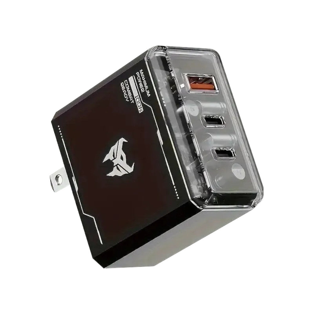 Cargador Transformers TF-K11 de 65W Carga Rápida 2 USB-C y 1 USB-A Negro