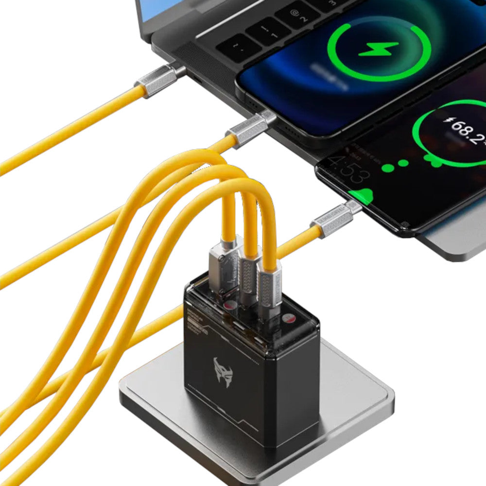 Cargador Transformers TF-K11 de 65W Carga Rápida 2 USB-C y 1 USB-A Negro