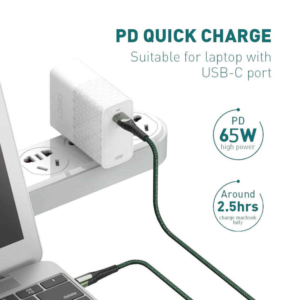 Cable Ldnio LC101 de carga Rápida USB-C a USB-C (1 m) 65w