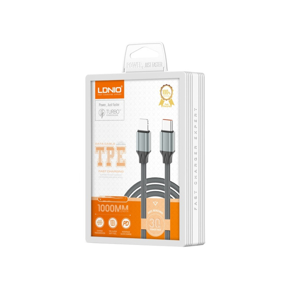 Cable para iPhone Ldnio LC441I de Carga Rápida USB-C a Lightning 30w (1m) Gris