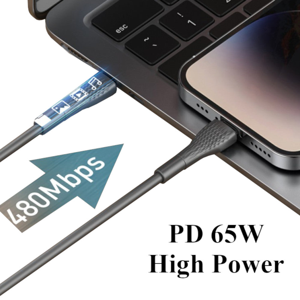 Cable Ldnio LC671C de Carga Rápida y Data USB-C a USB-C 65w de 1 m