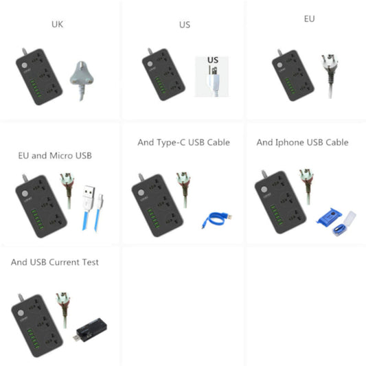 Extensión SC3604 LDNIO 3 Tomas Universales 6 USB 3.4 A (Auto MAX) 17W