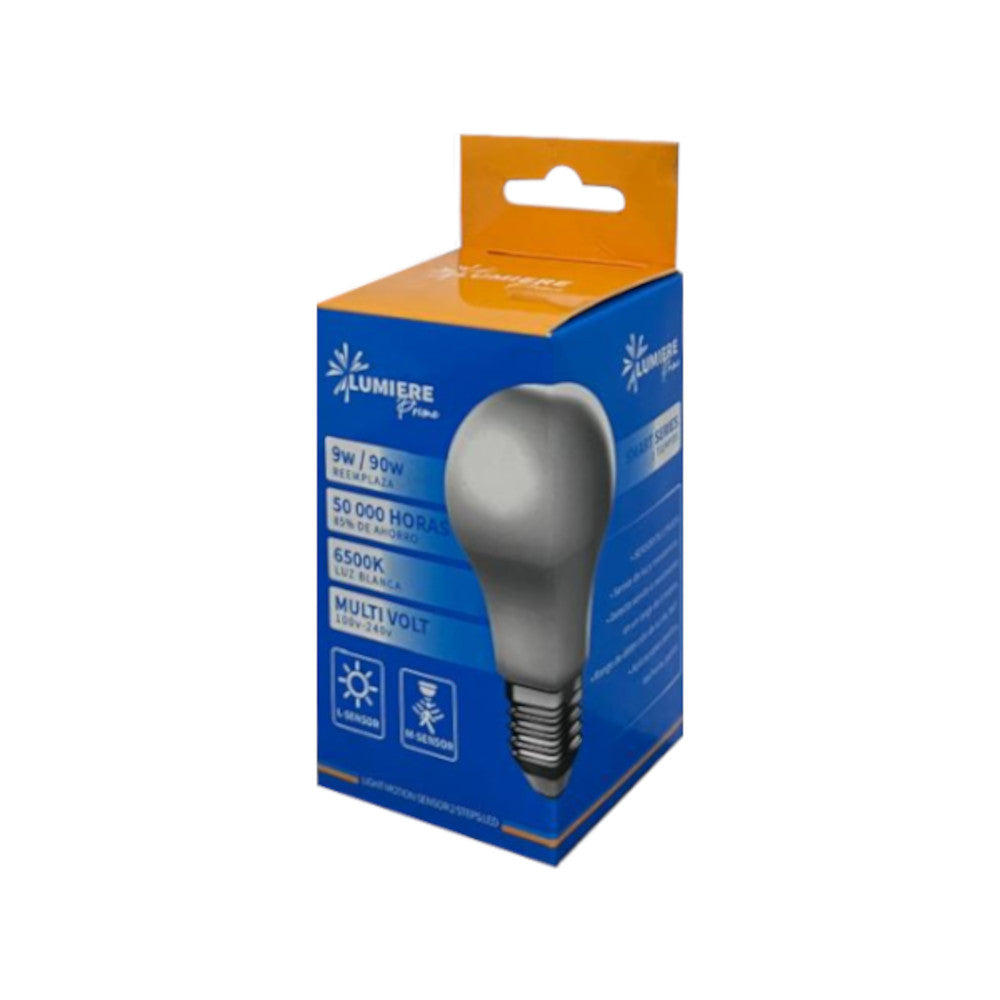 Foco Led con Sensor Lumiere Prime LSSB2-990B de 9w Luz Blanca