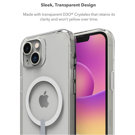 Case Transparente Compatible con iPhone 15 Gear4 Crystal Palace Clear Magsafe