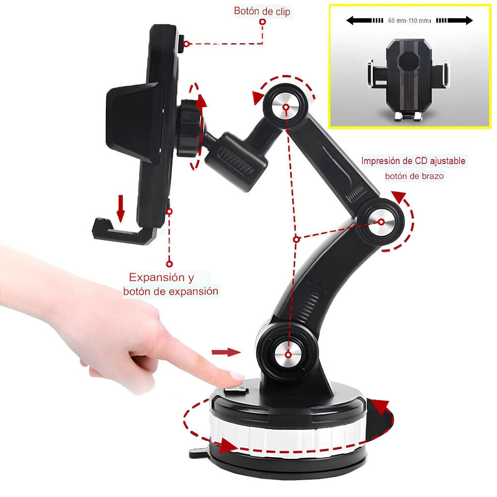 Holder con Ventosa Brysoon H16 Soporte de Celular para Automóvil