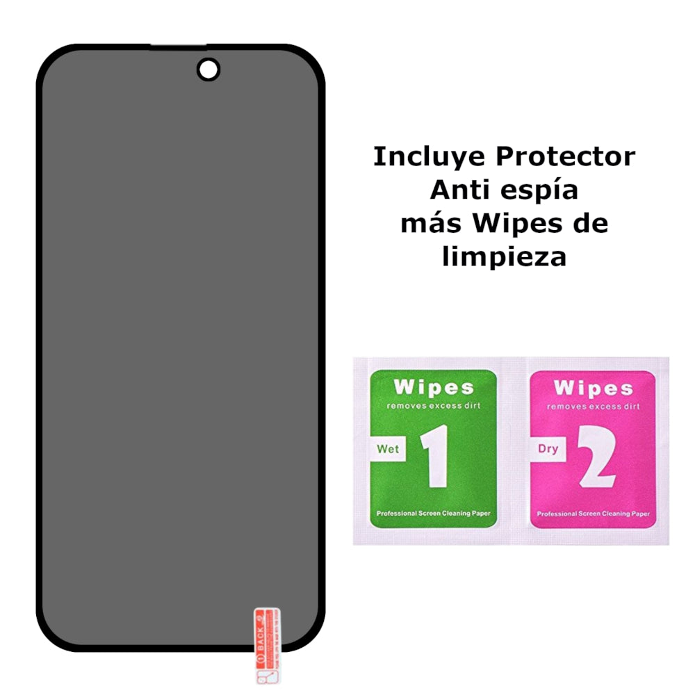 Protector de Pantalla para iPhone 15 Pro Anti Espía Mica de Vidrio