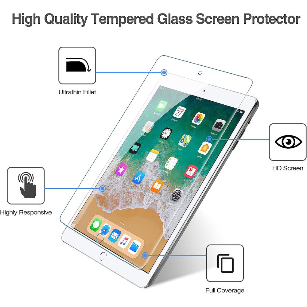 Protector de Pantalla Transparente Mica de Vidrio para iPad 2, iPad 3, iPad 4