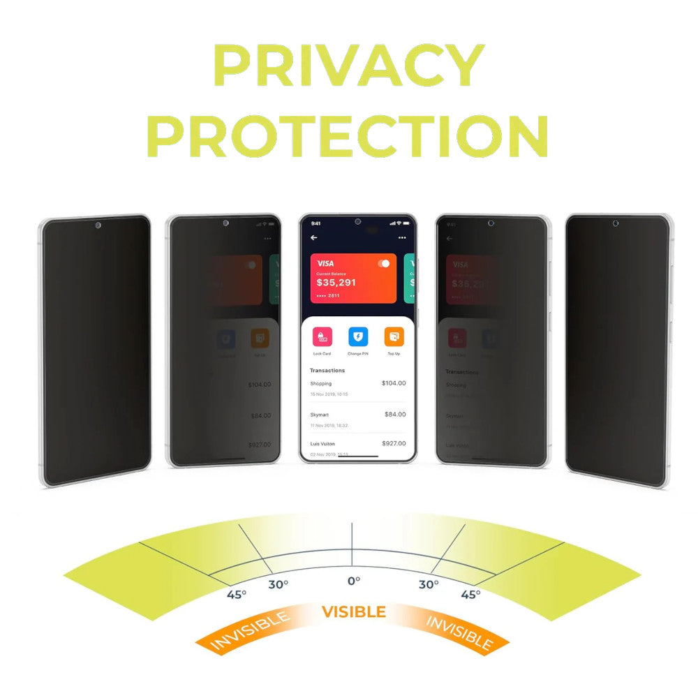 Protector de Pantalla para Samsung Galaxy S25 Ultra Anti Espía Lector de Huella Mica de Vidrio