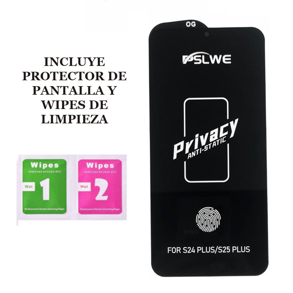 Protector de Pantalla para Samsung Galaxy S25 Ultra Anti Espía Lector de Huella Mica de Vidrio