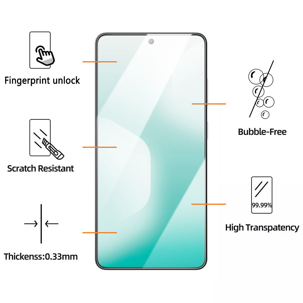 Protector de Pantalla para S26 Ultra Lector de Huella Mica de Vidrio Transaparente