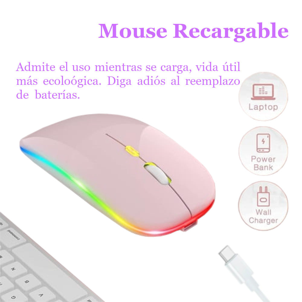 Mouse Cybertel Energy Inalámbrico Recargable 2.4 Ghz Pink
