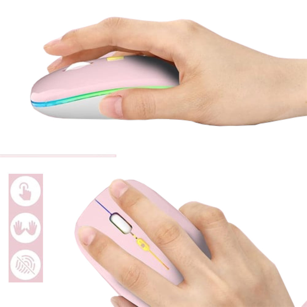 Mouse Cybertel Energy Inalámbrico Recargable 2.4 Ghz Pink