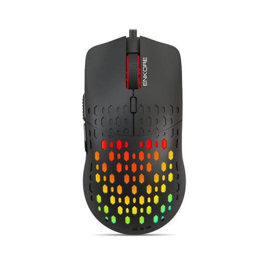 Mouse Gamer Alámbrico Enkore Vibrant EKM303 Negro 7 LEDS