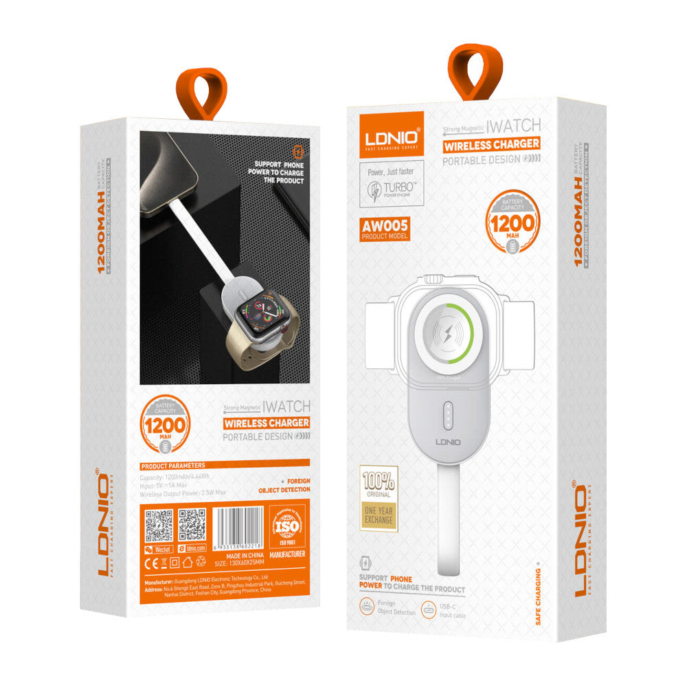 Power Bank para iWatch Ldnio AW005 2 en 1 de 1200 mAh