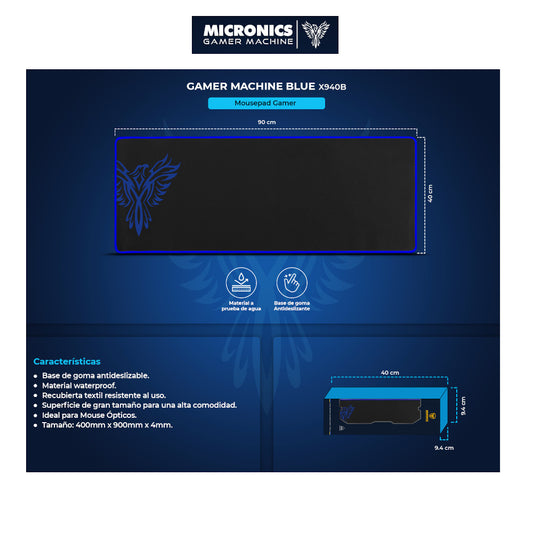 Pad Mouse Gaming Micronis X9640B 900x400 mm