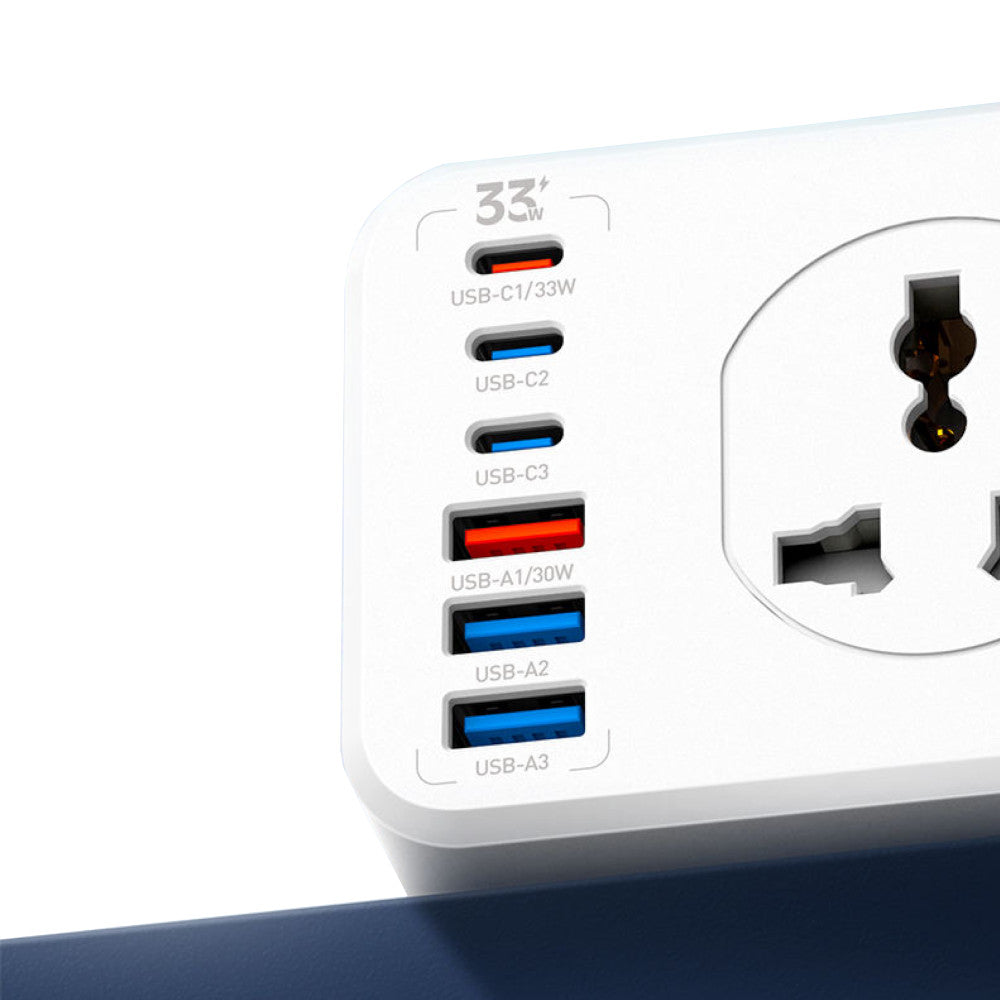 Supresor De Picos Extensión SC10610C LDNIO 10 Tomas Universales 3USB-A y 3USB-C