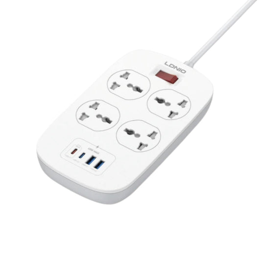 Supresor De Picos Extensión SC4407C LDNIO 4 Tomas Universales 2USB-A y 2USB-C