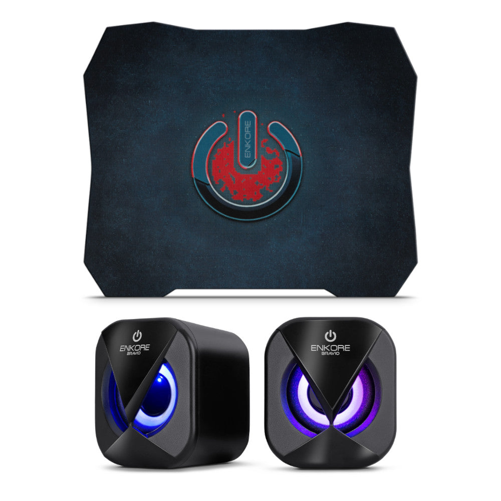Pack Teclado, Audífonos, Parlantes, Mouse y Pad Gamer Enkore Brain 5 ENT-G1005-5