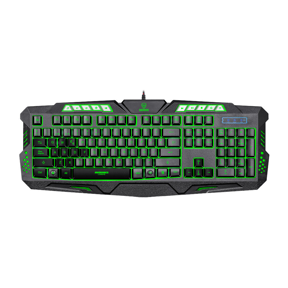 Teclado Micronics Lumiere MIC-K701 Gamer LED 7 Colores Conexión USB